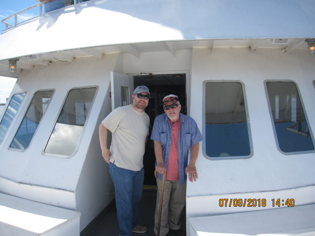 Scott and Wallace Seagroves on a cruise on Lake Superior, summer 2018